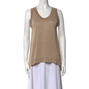 BRUNELLO CUCINELLI Gold Shimmer Fine Knit Tank Top